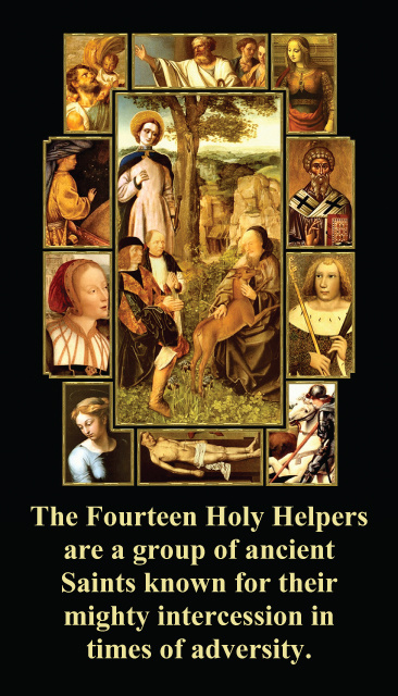 Fourteen Holy Helpers (AGAINST PANDEMICS & DISEASE) Prayer Card